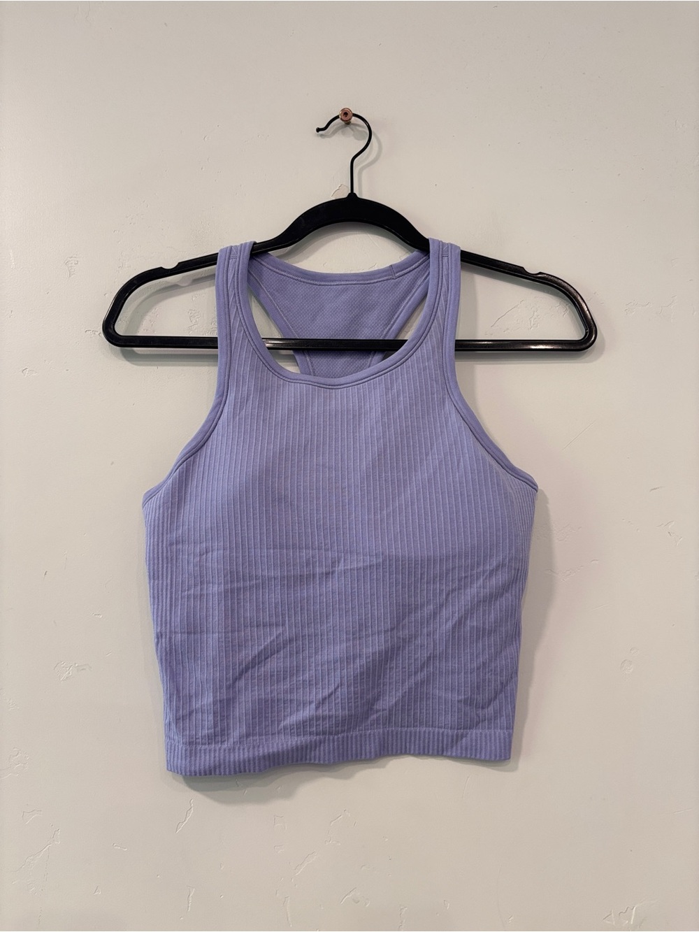 LULULEMON EBB TO STREET Cropped Racerback Tank Top sz 8 color Lilac Smoke